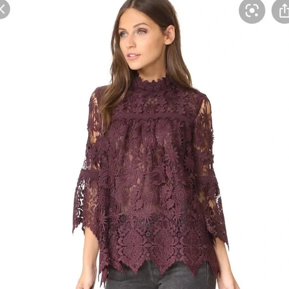 Anna Sui Tops - Anna Sui Romantique purple lace top size small.